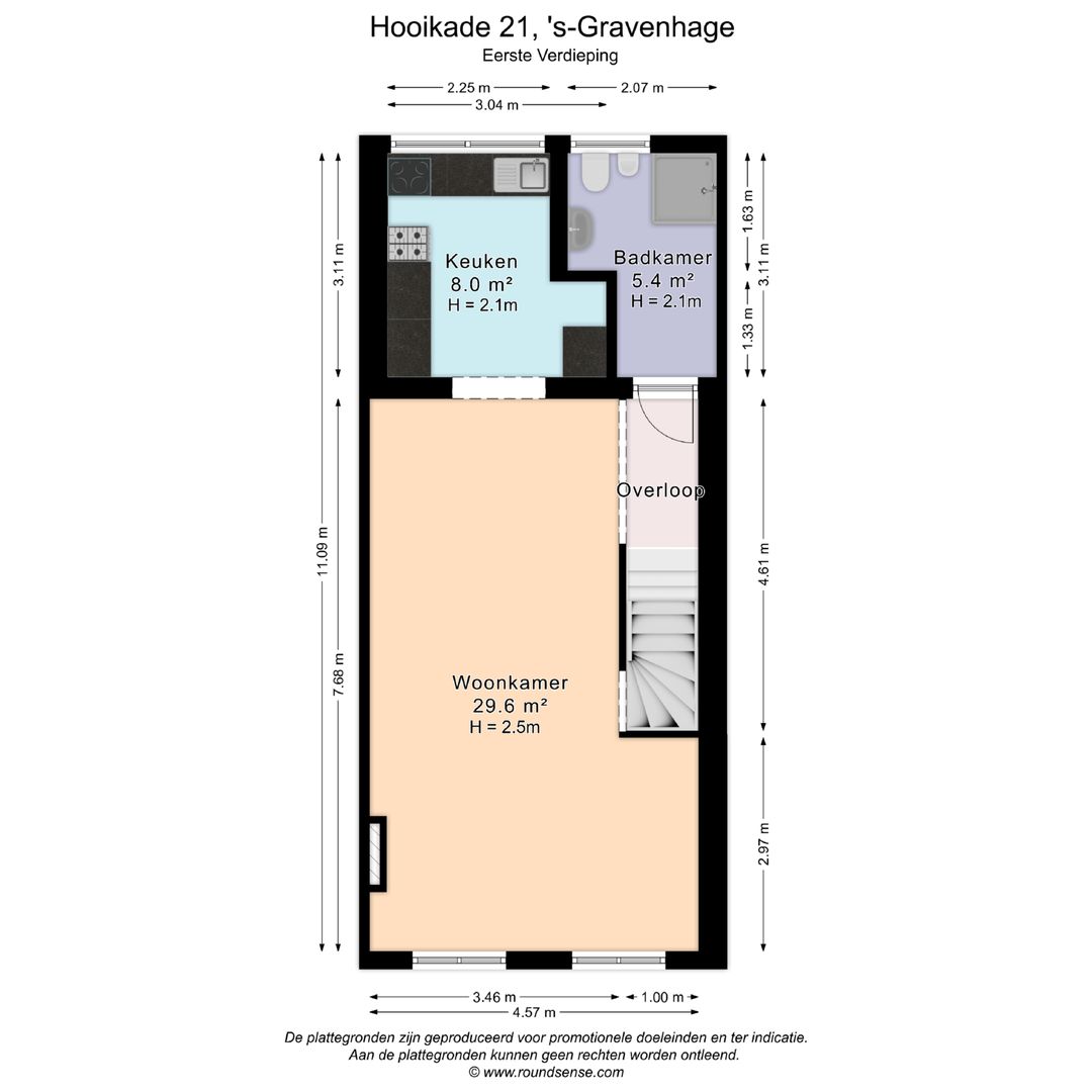 Hooikade 21, Den Haag plattegrond-1