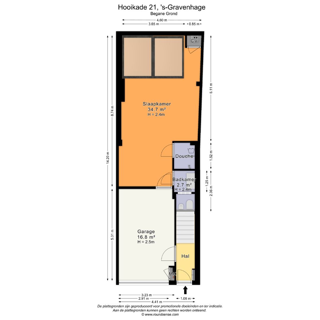 Hooikade 21, Den Haag plattegrond-0