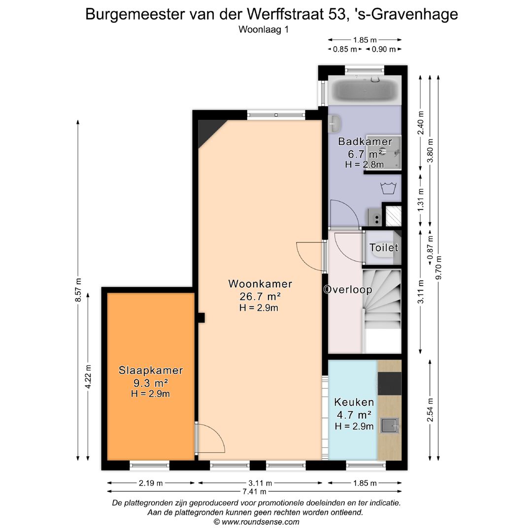 Burgemeester van der Werffstraat 53, Den Haag plattegrond-0