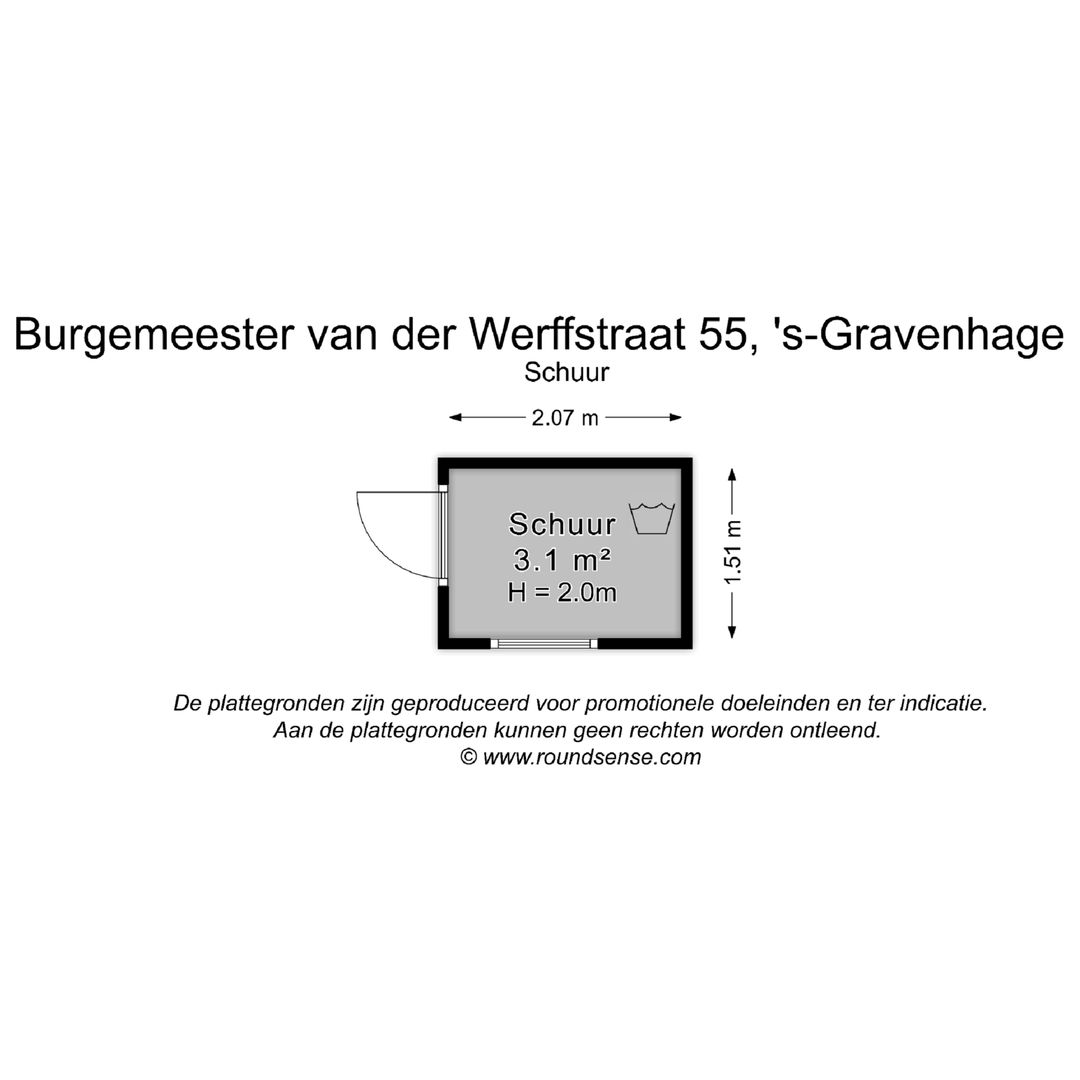 Burgemeester van der Werffstraat 55, Den Haag plattegrond-1