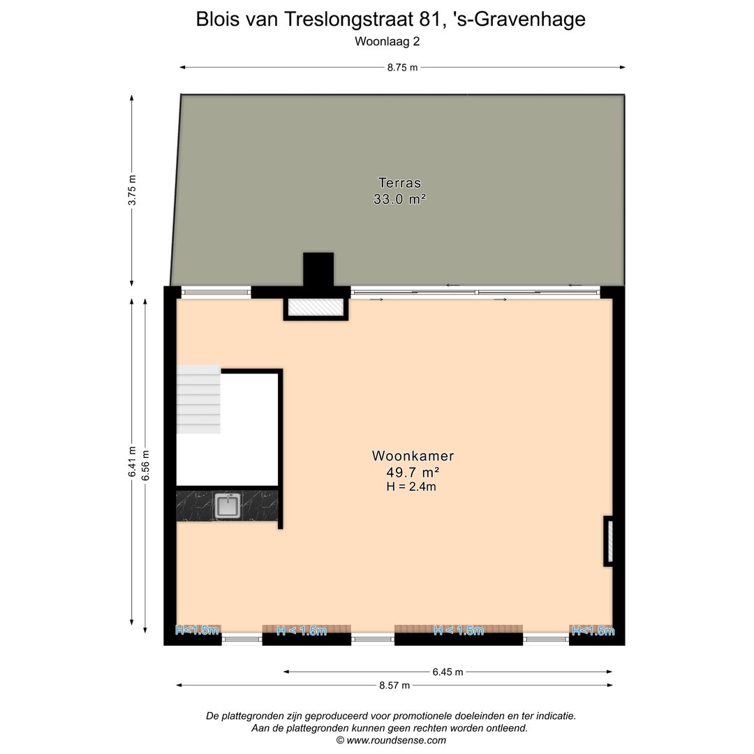 Blois van Treslongstraat 81, Den Haag plattegrond-2