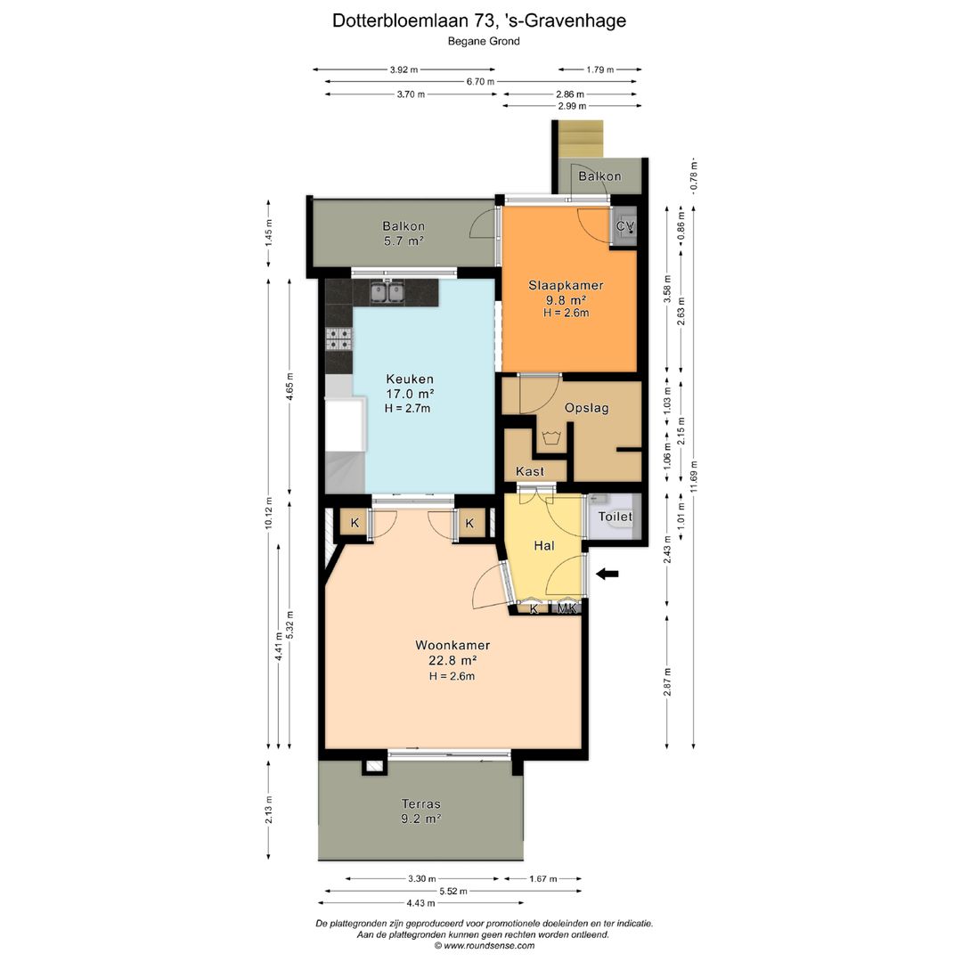 Dotterbloemlaan 73, Den Haag plattegrond-1