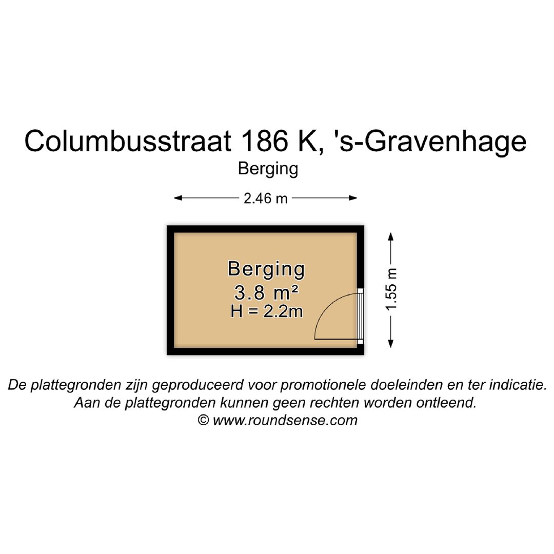 Columbusstraat 186 K, Den Haag plattegrond-1