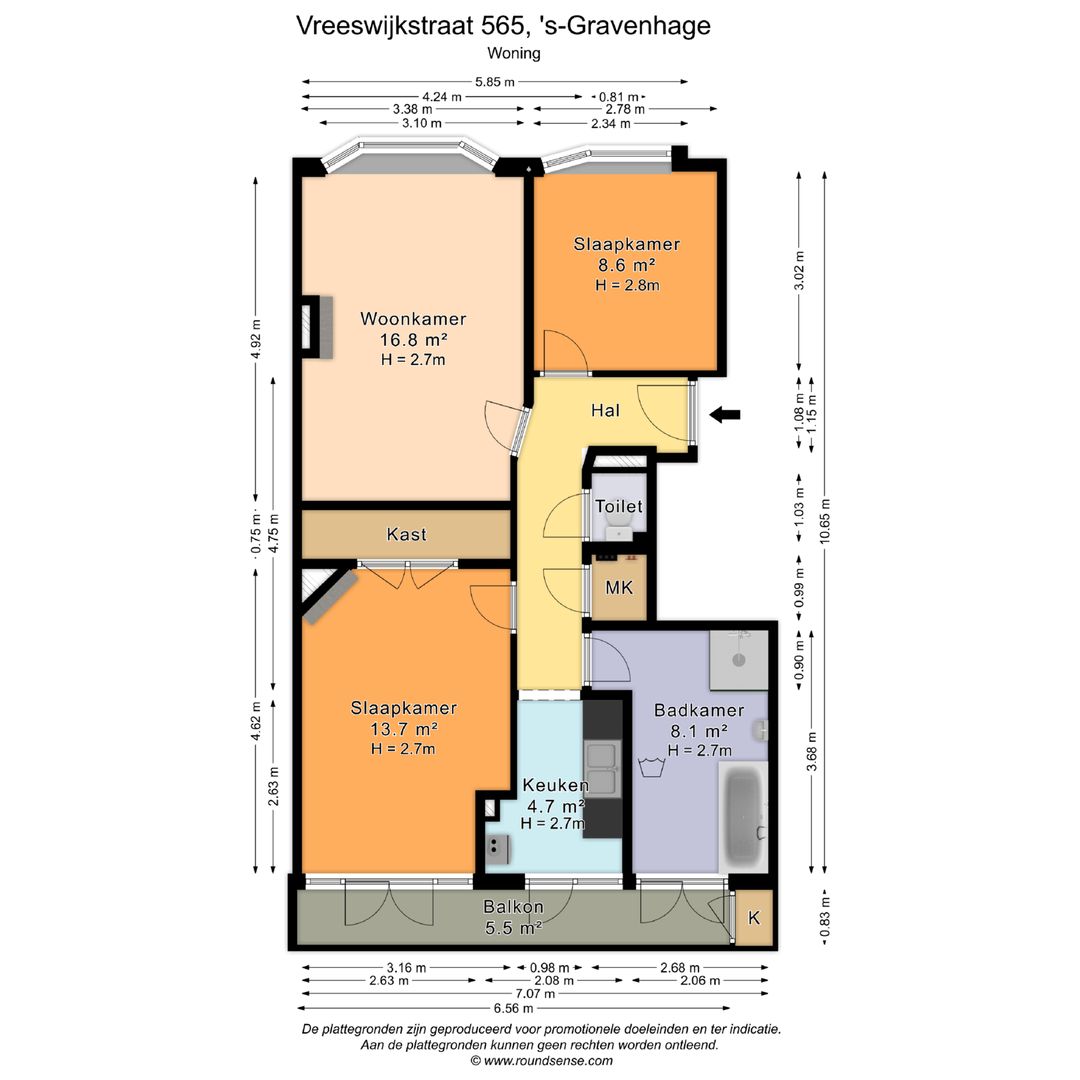 Vreeswijkstraat 565, Den Haag plattegrond-0