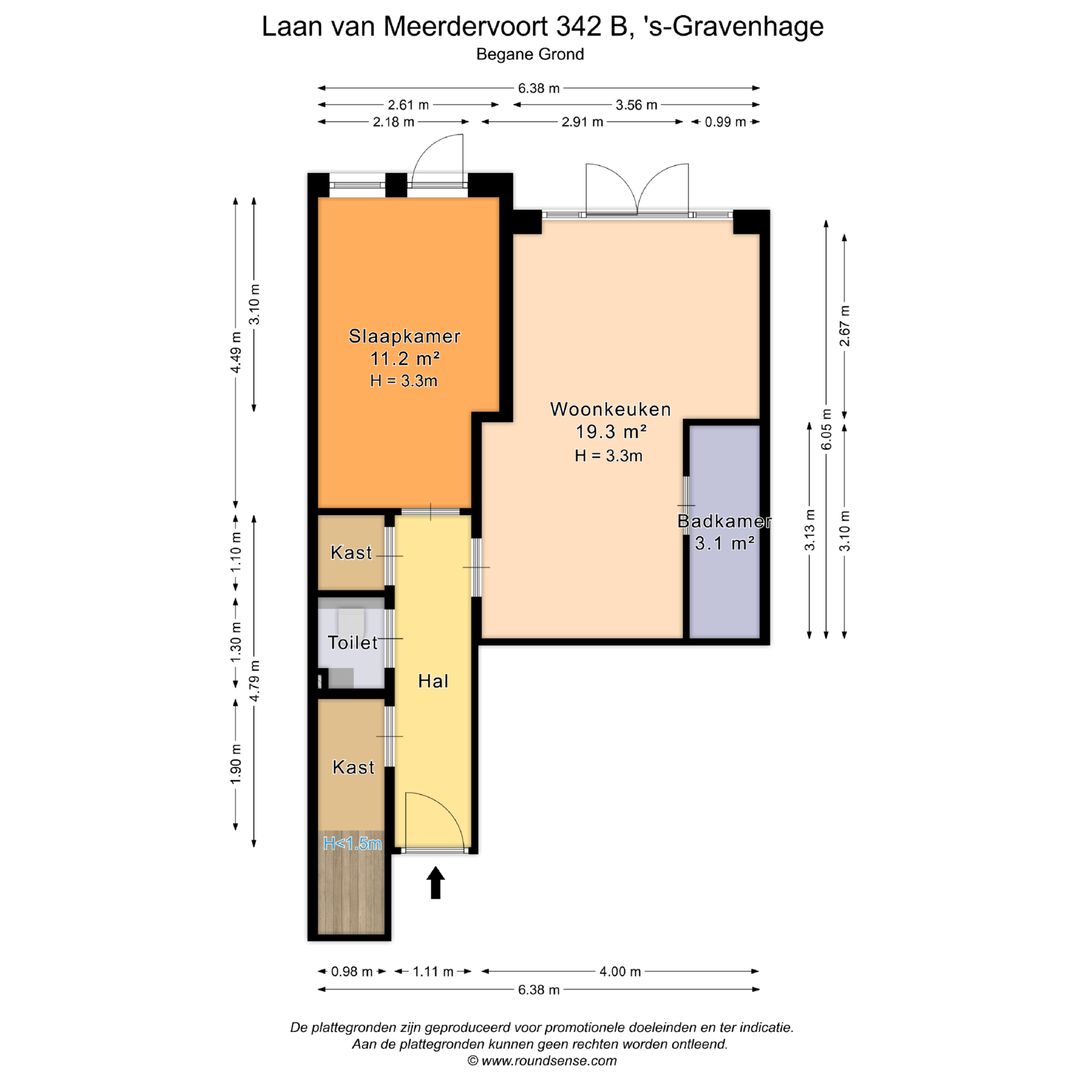 Laan van Meerdervoort 342 B, Den Haag plattegrond-0