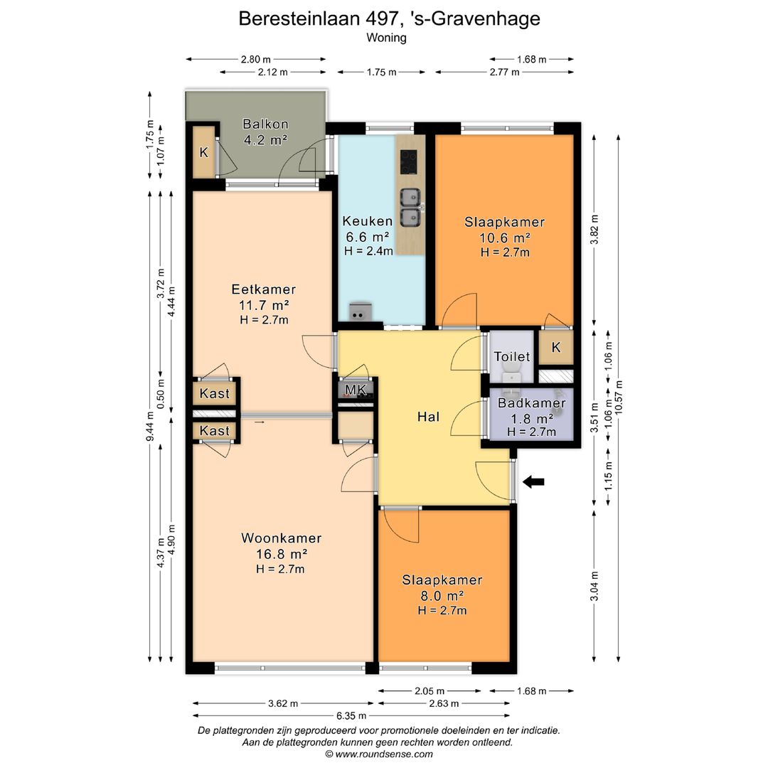 Beresteinlaan 497, Den Haag plattegrond-0