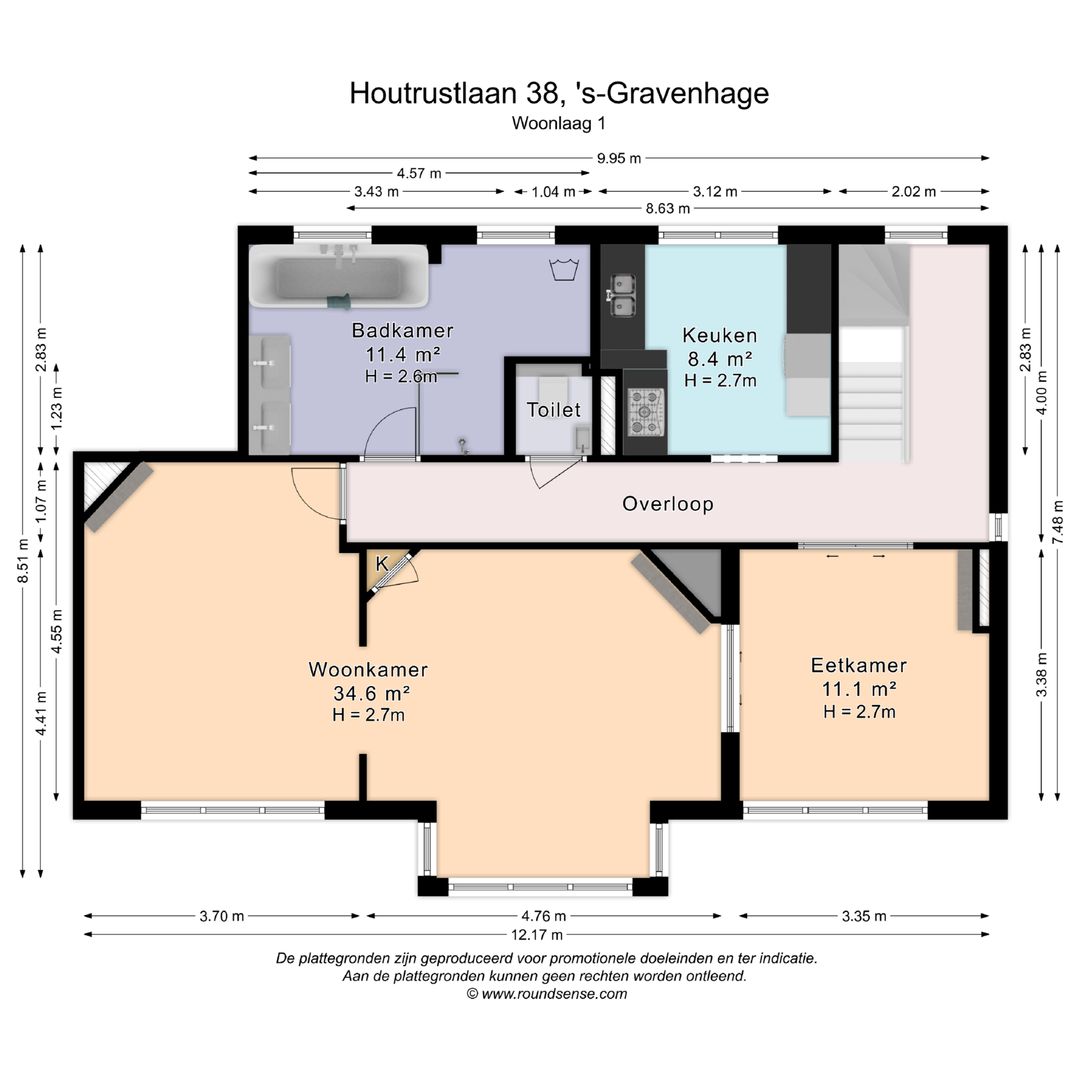 Houtrustlaan 38, Den Haag plattegrond-1
