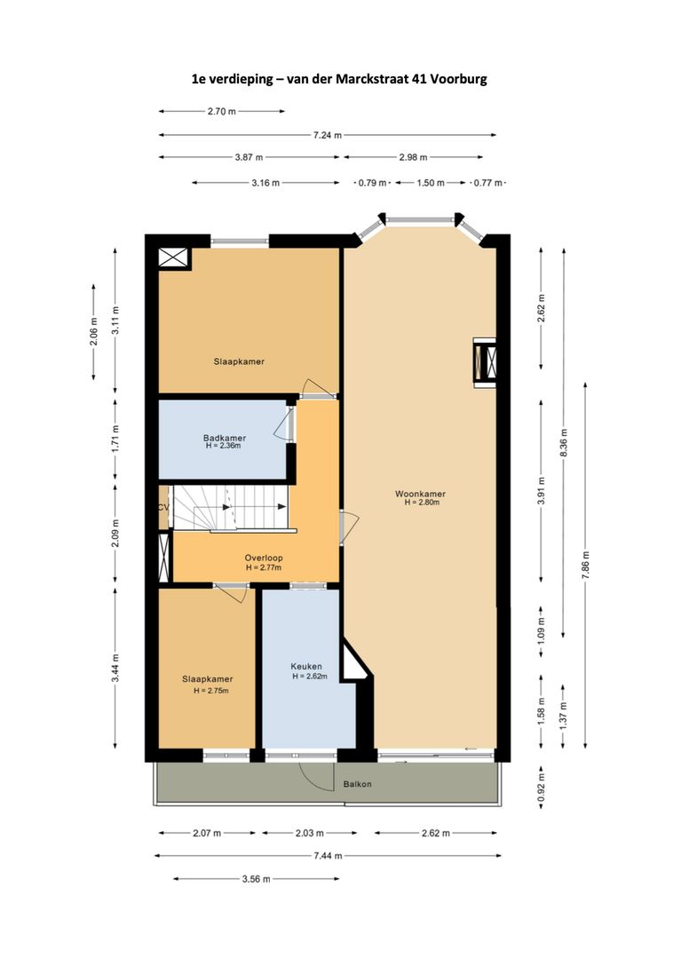 van der Marckstraat 41, Voorburg plattegrond-1