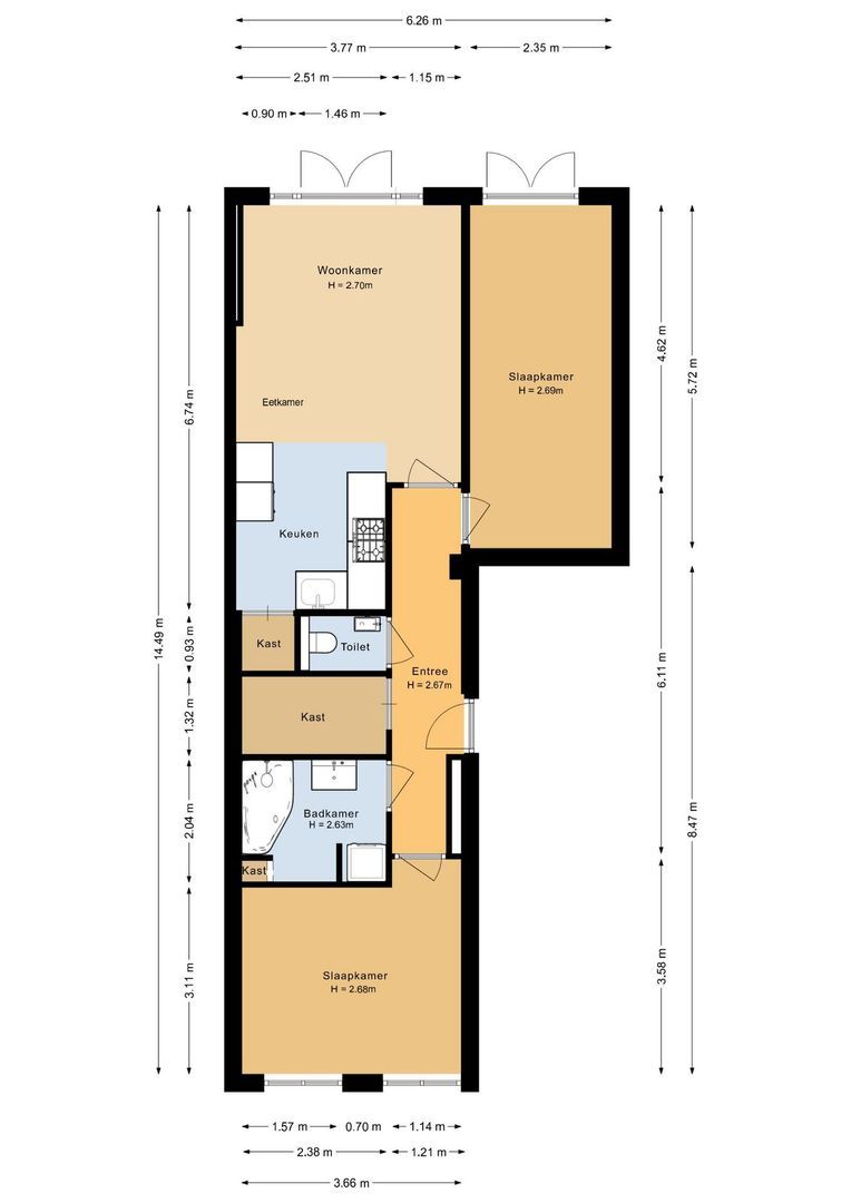 Dr. Kuyperstraat 27, Den Haag plattegrond-1