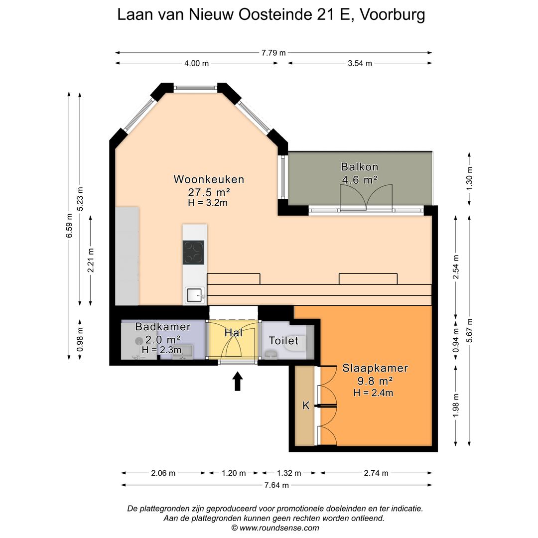Laan van Nieuw Oosteinde 21 E, Voorburg plattegrond-0
