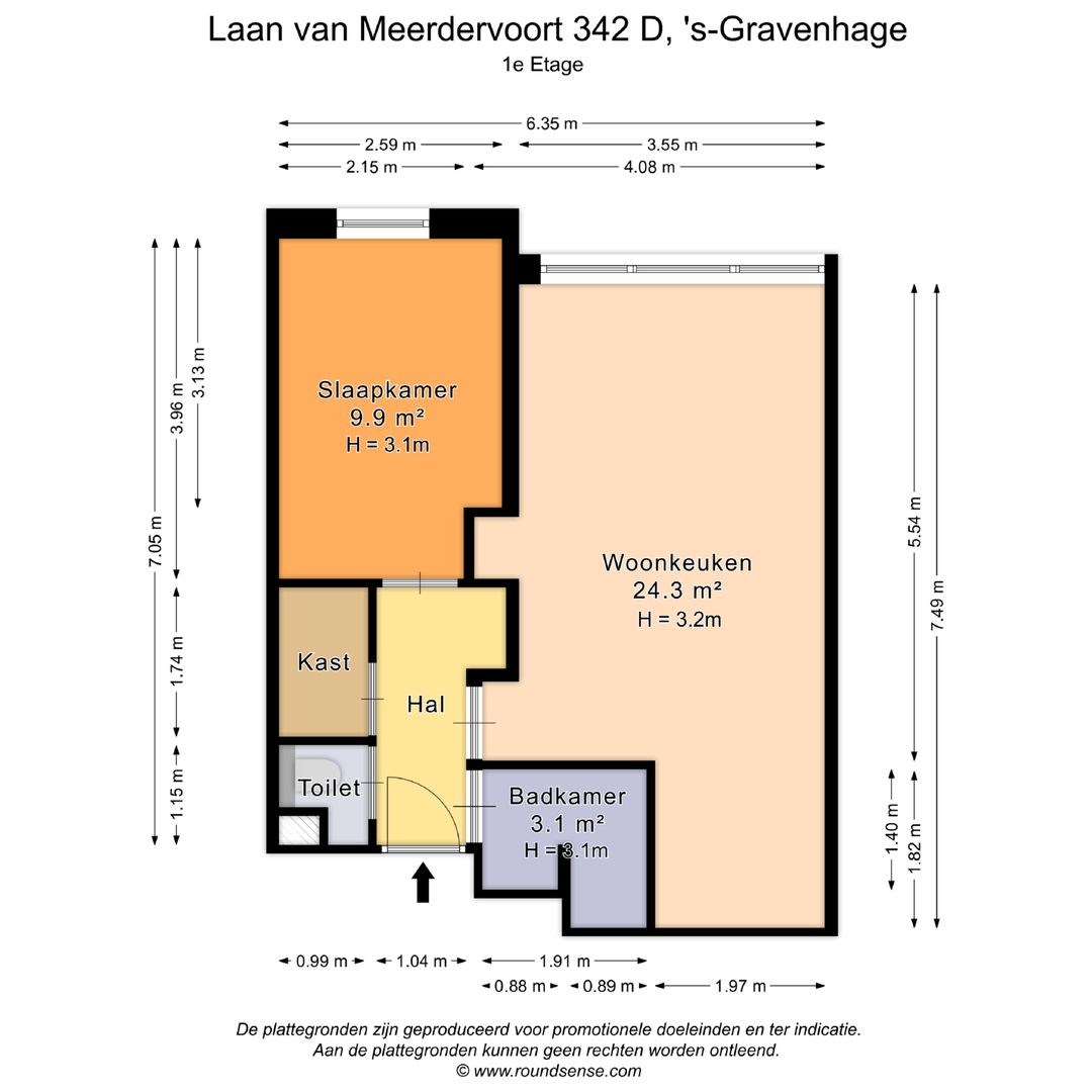 Laan van Meerdervoort 342 D, Den Haag plattegrond-0