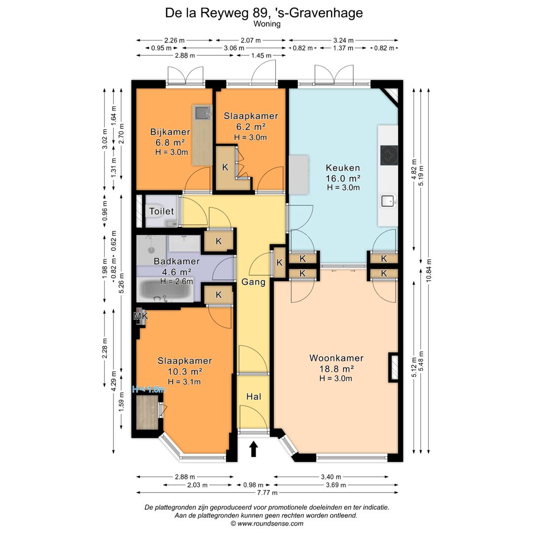 De la Reyweg 89, Den Haag plattegrond-1