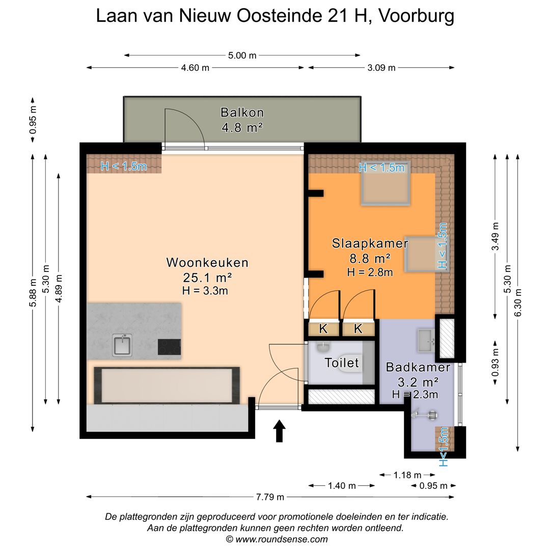 Laan van Nieuw Oosteinde 21 H, Voorburg plattegrond-0