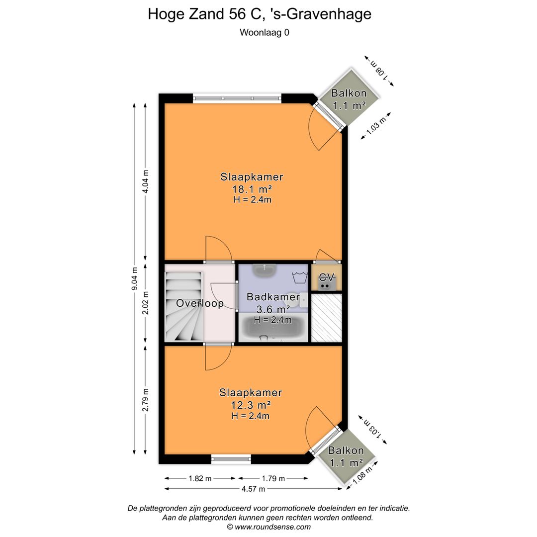 Hoge Zand 56 B, Den Haag plattegrond-0