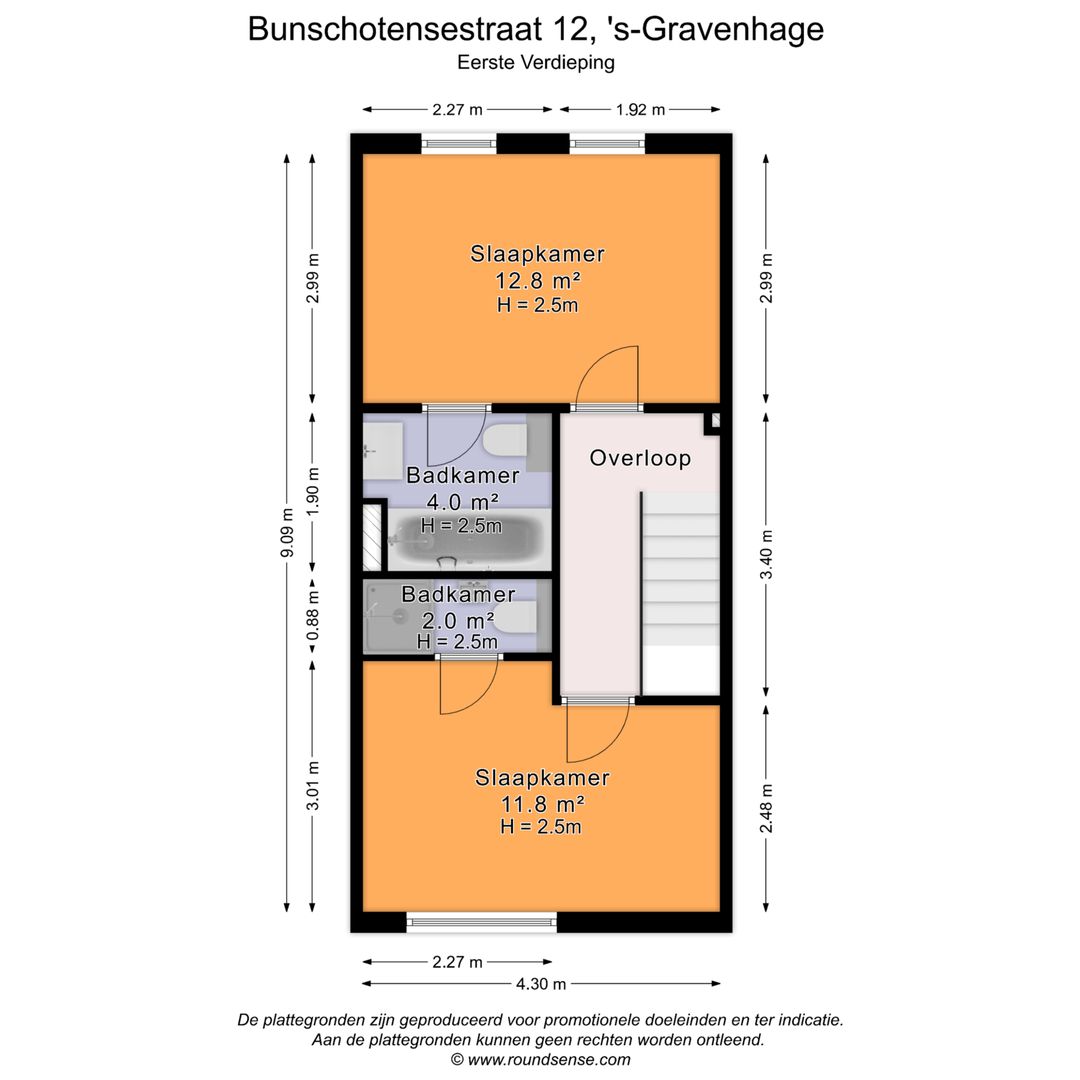 Bunschotensestraat 12, Den Haag plattegrond-1