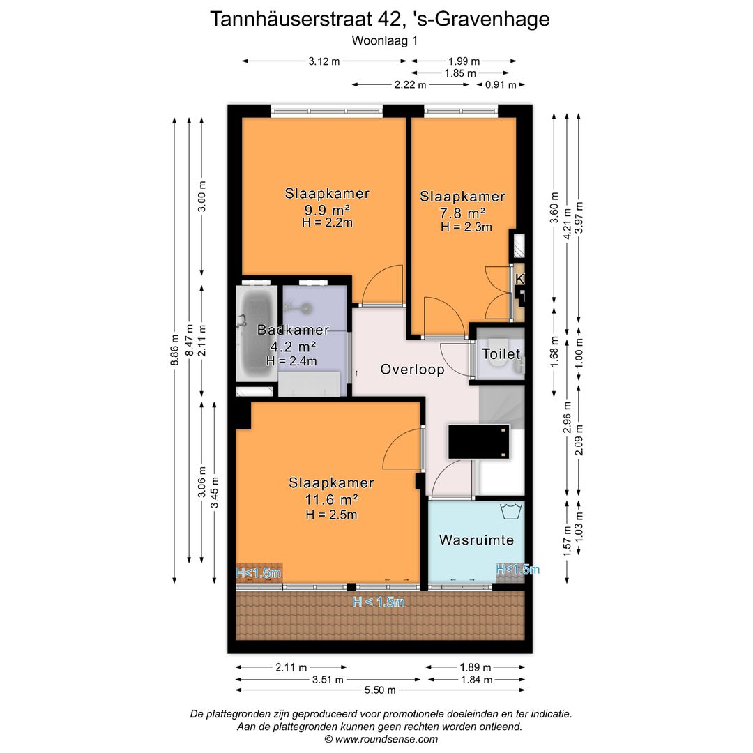 Tannhäuserstraat 42, Den Haag plattegrond-1