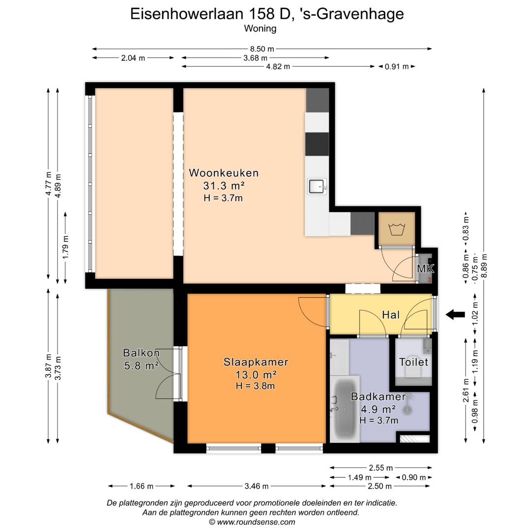 Eisenhowerlaan 158 D, Den Haag plattegrond-0