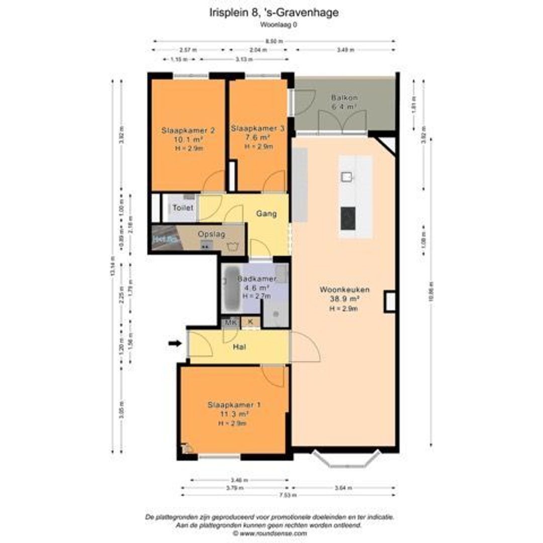 Irisplein 8, Den Haag plattegrond-0
