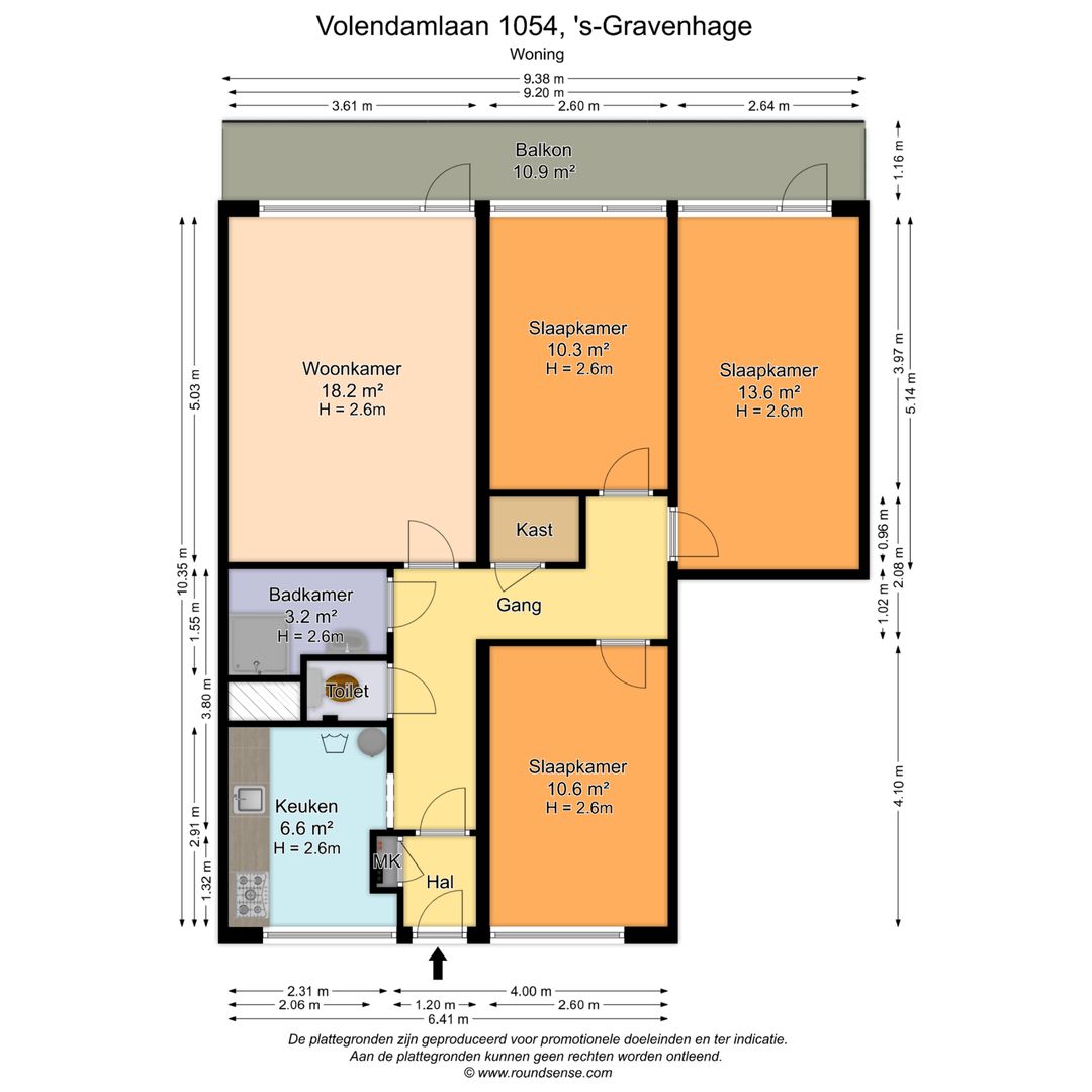 Volendamlaan 1054, Den Haag plattegrond-0
