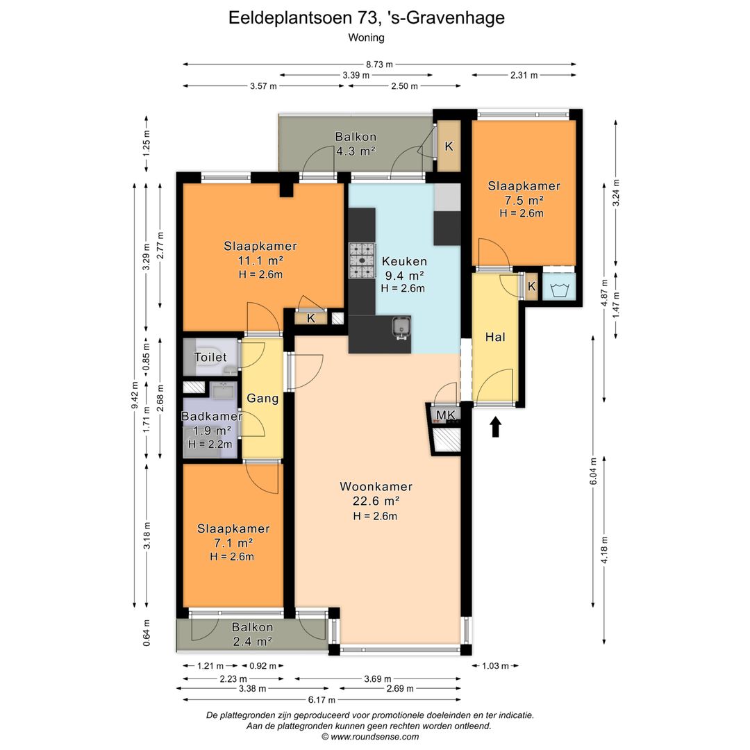 Eeldeplantsoen 73, Den Haag plattegrond-0