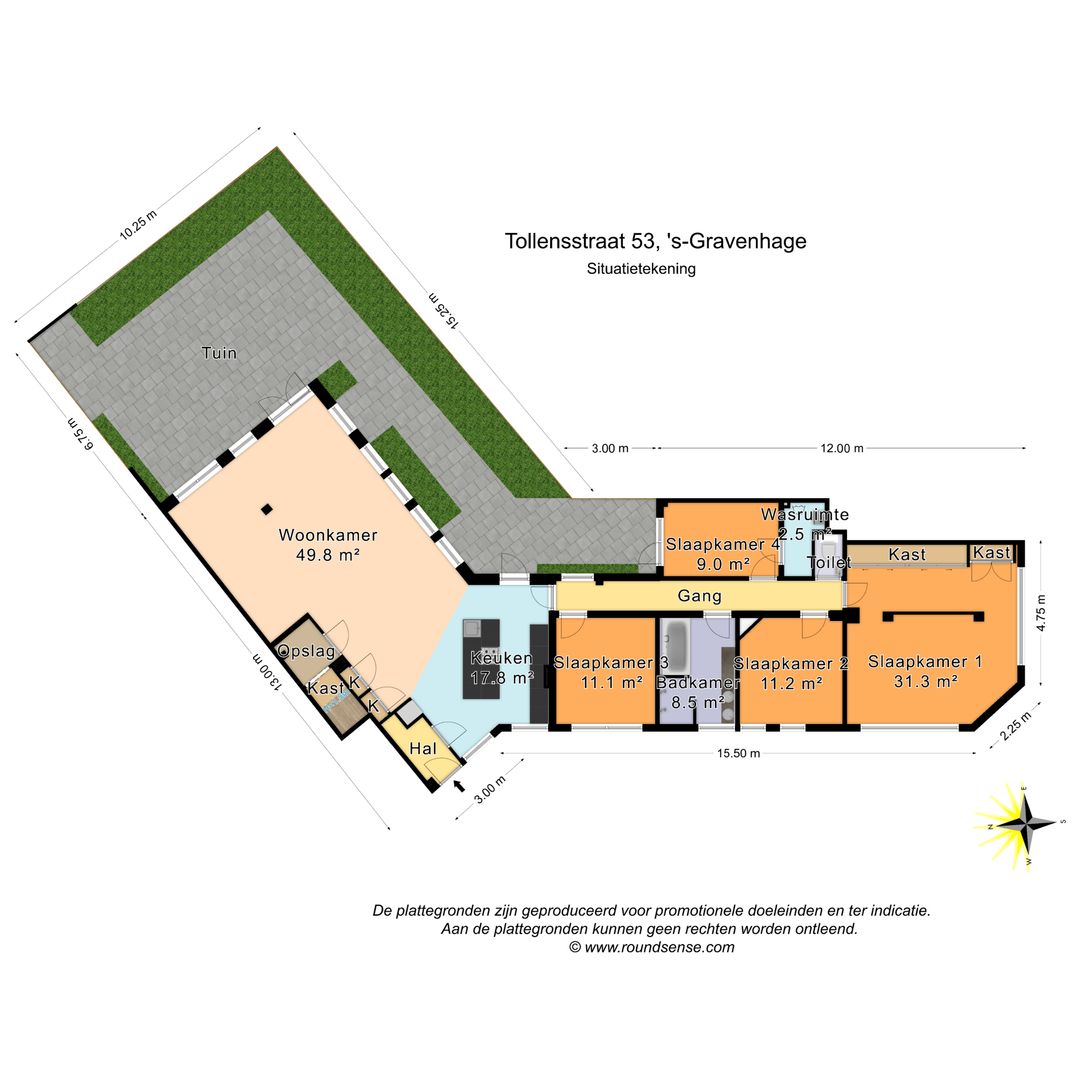 Tollensstraat 53, Den Haag plattegrond-1