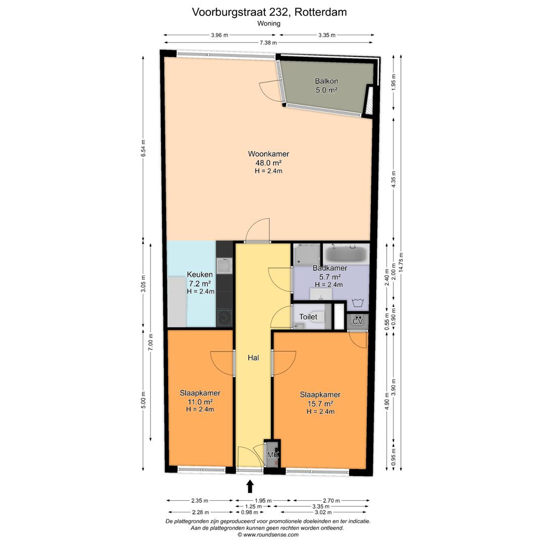 Voorburgstraat 232, Rotterdam plattegrond-0