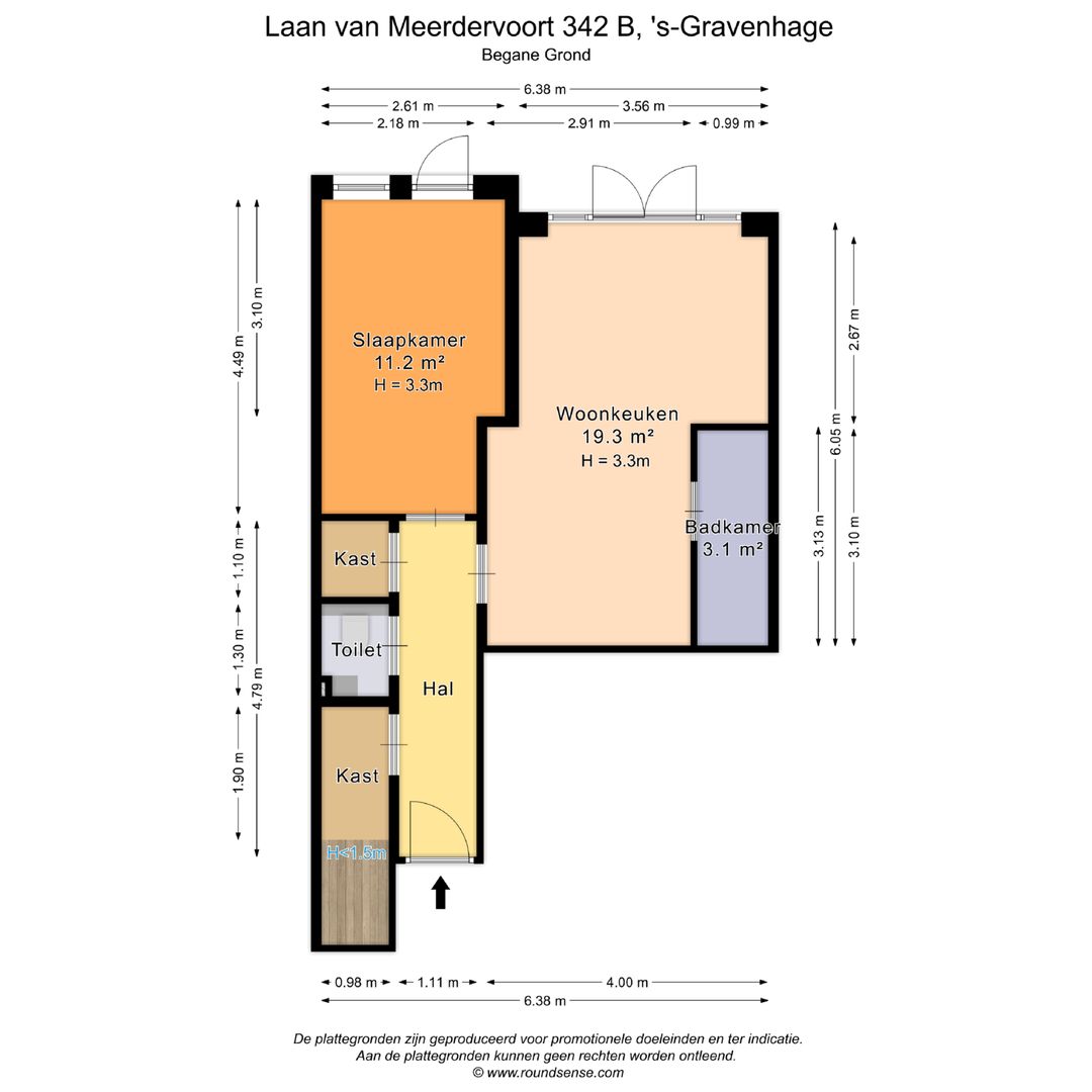 Laan van Meerdervoort 342 B, Den Haag plattegrond-0