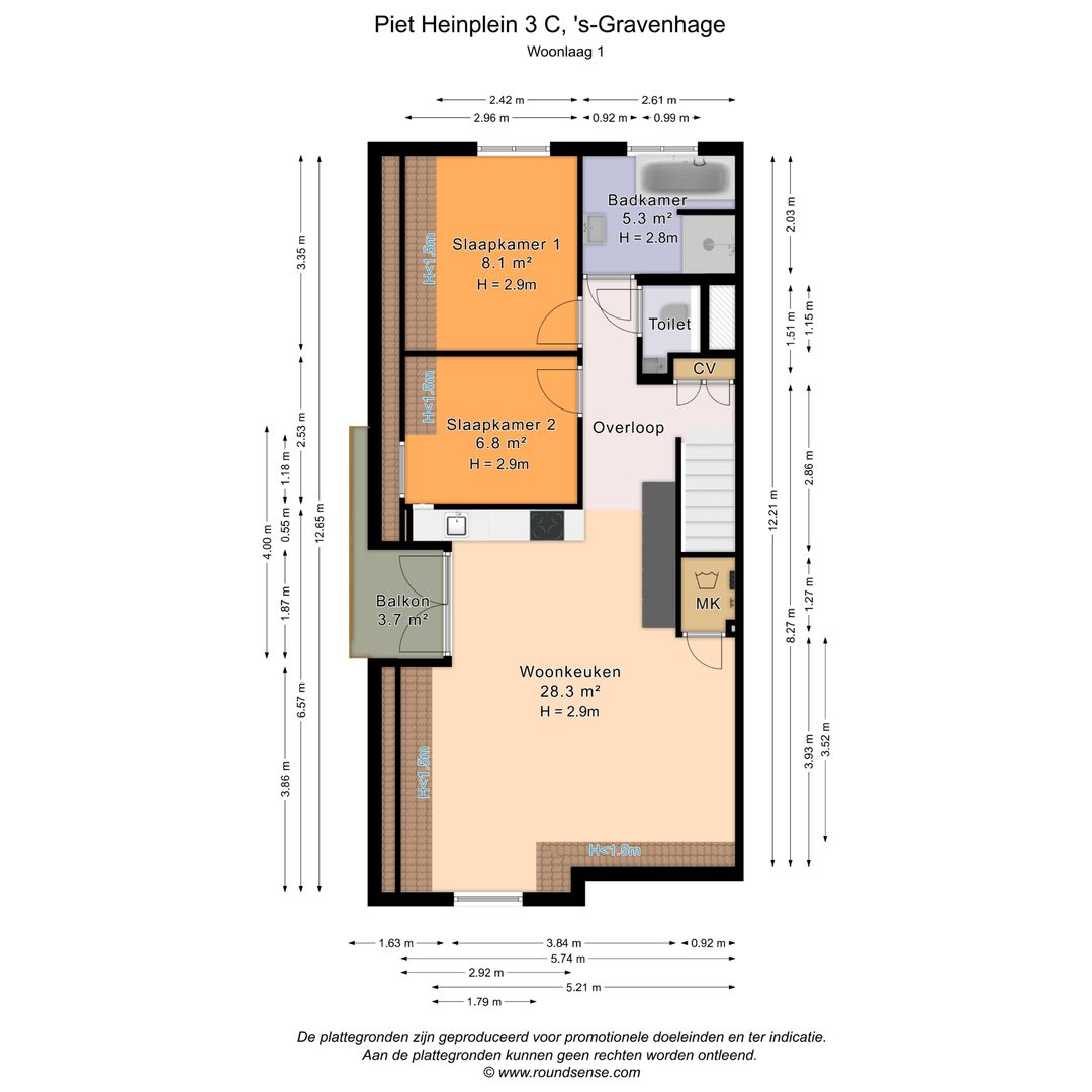 Piet Heinplein 3 C, Den Haag plattegrond-0