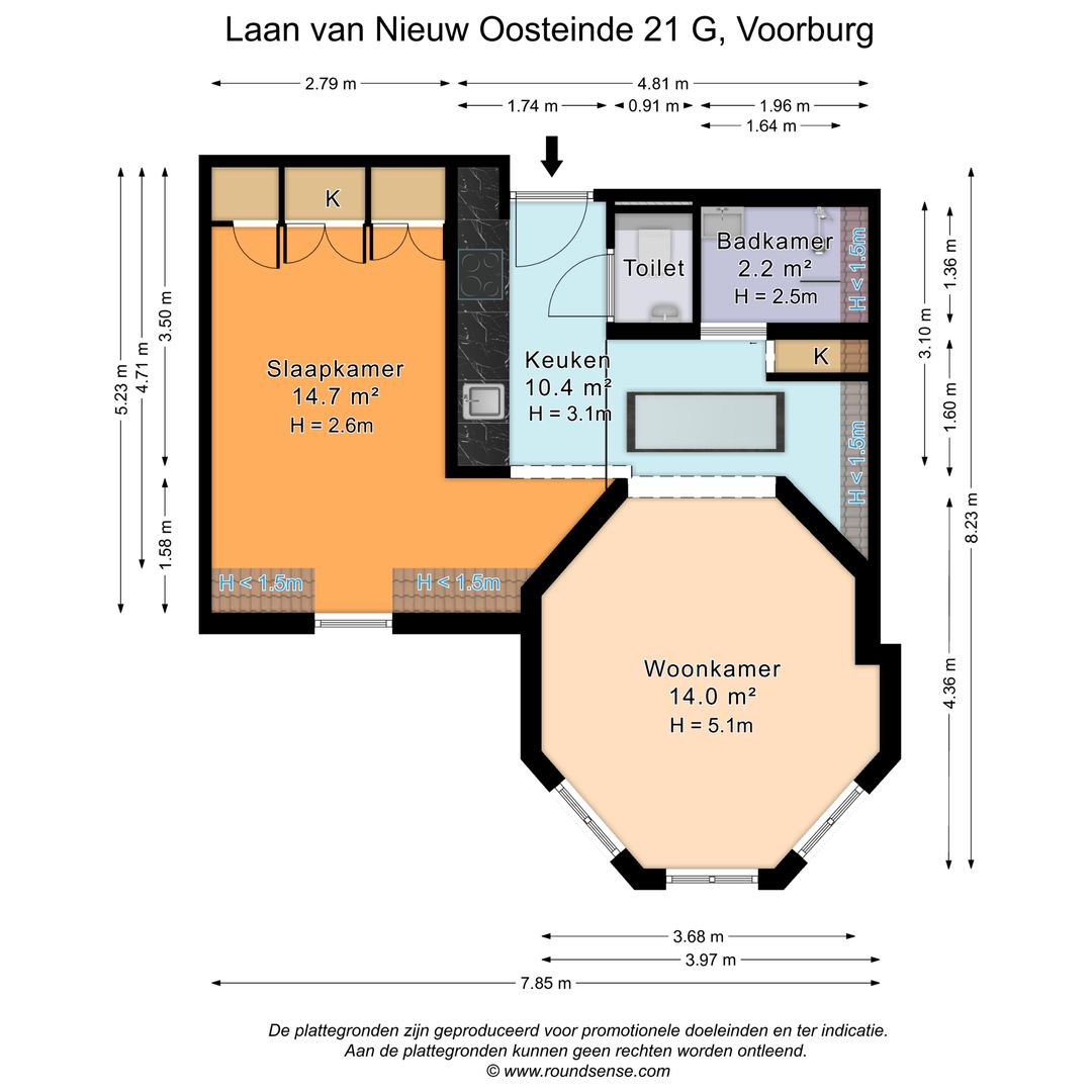 Laan van Nieuw Oosteinde 21 G, Voorburg plattegrond-0