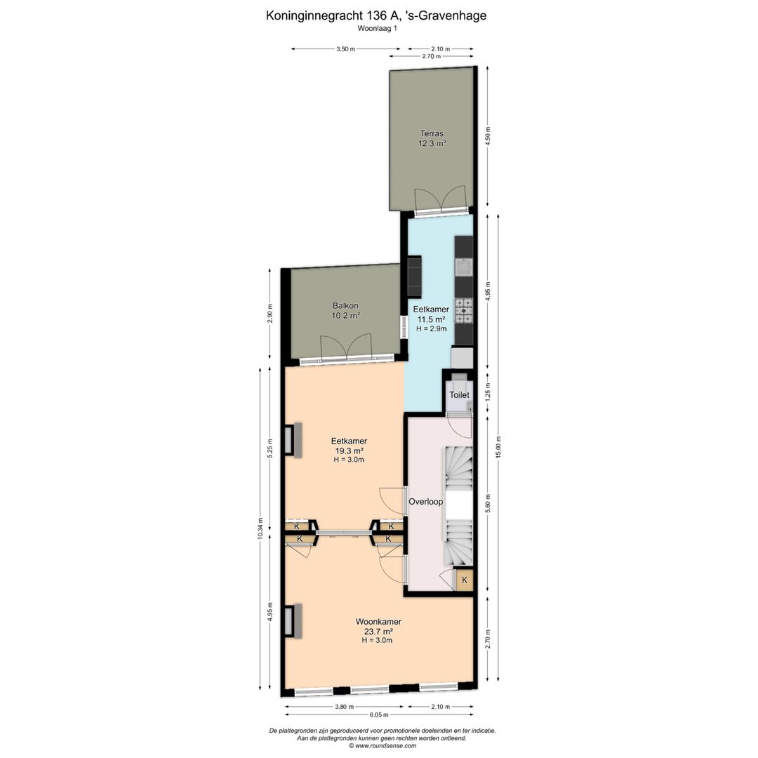 Koninginnegracht 136 A, Den Haag plattegrond-0