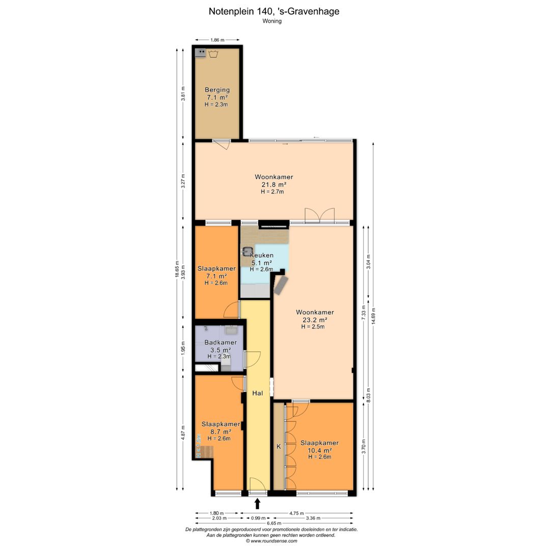 Notenplein 140, Den Haag plattegrond-0