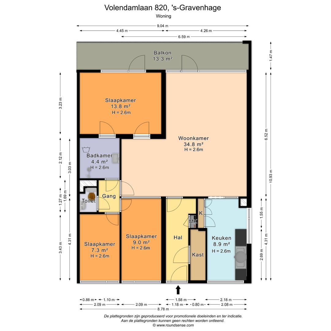 Volendamlaan 820, Den Haag plattegrond-0