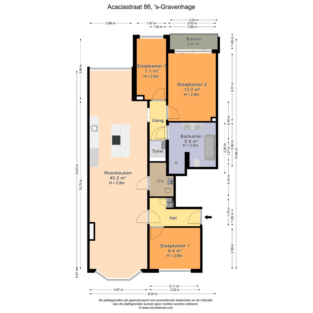 Acaciastraat 86, Den Haag plattegrond-0