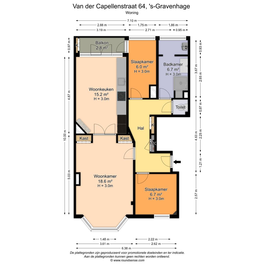 Van der Capellenstraat 64, Den Haag plattegrond-0