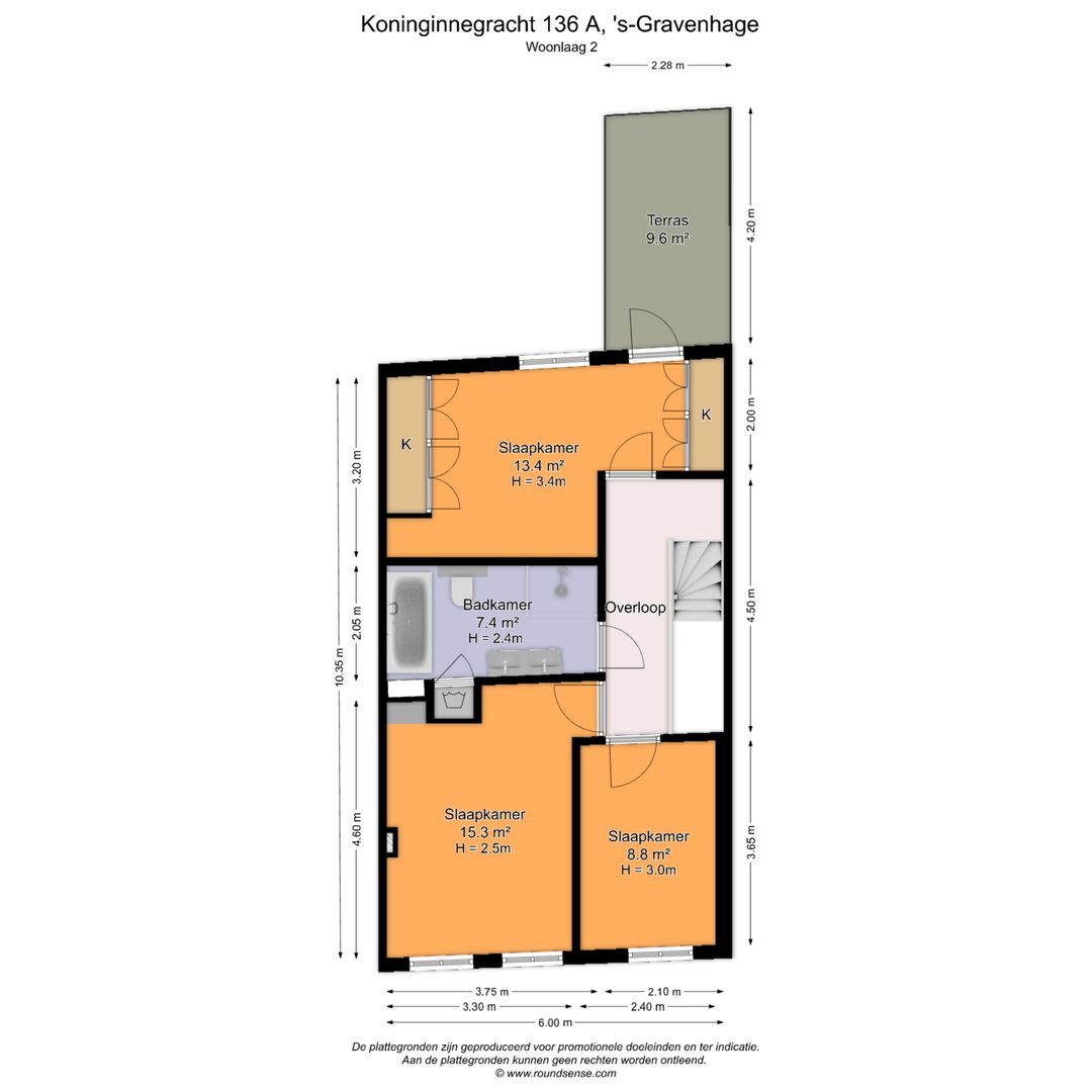 Koninginnegracht 136 A, Den Haag plattegrond-1