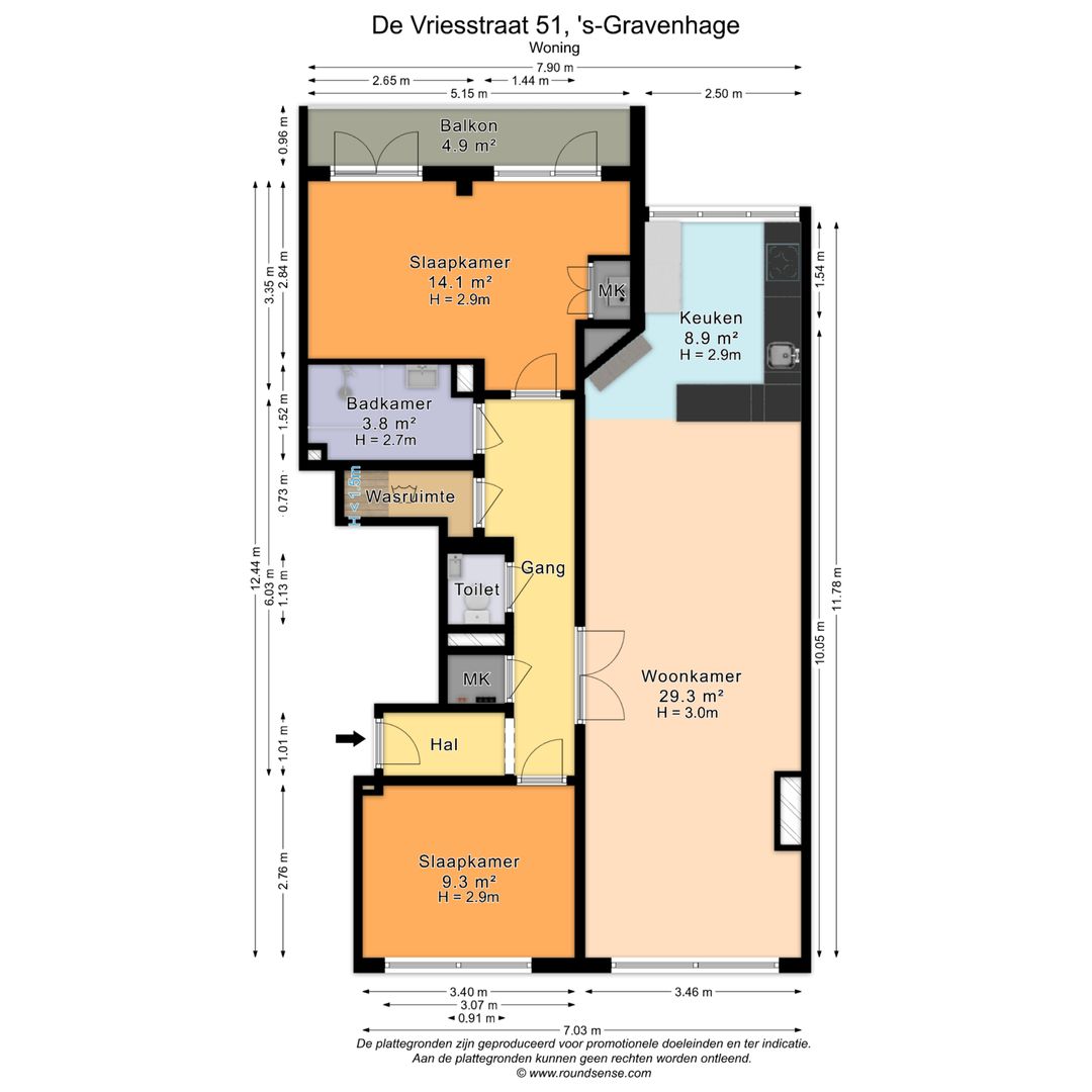 De Vriesstraat 51, Den Haag plattegrond-0