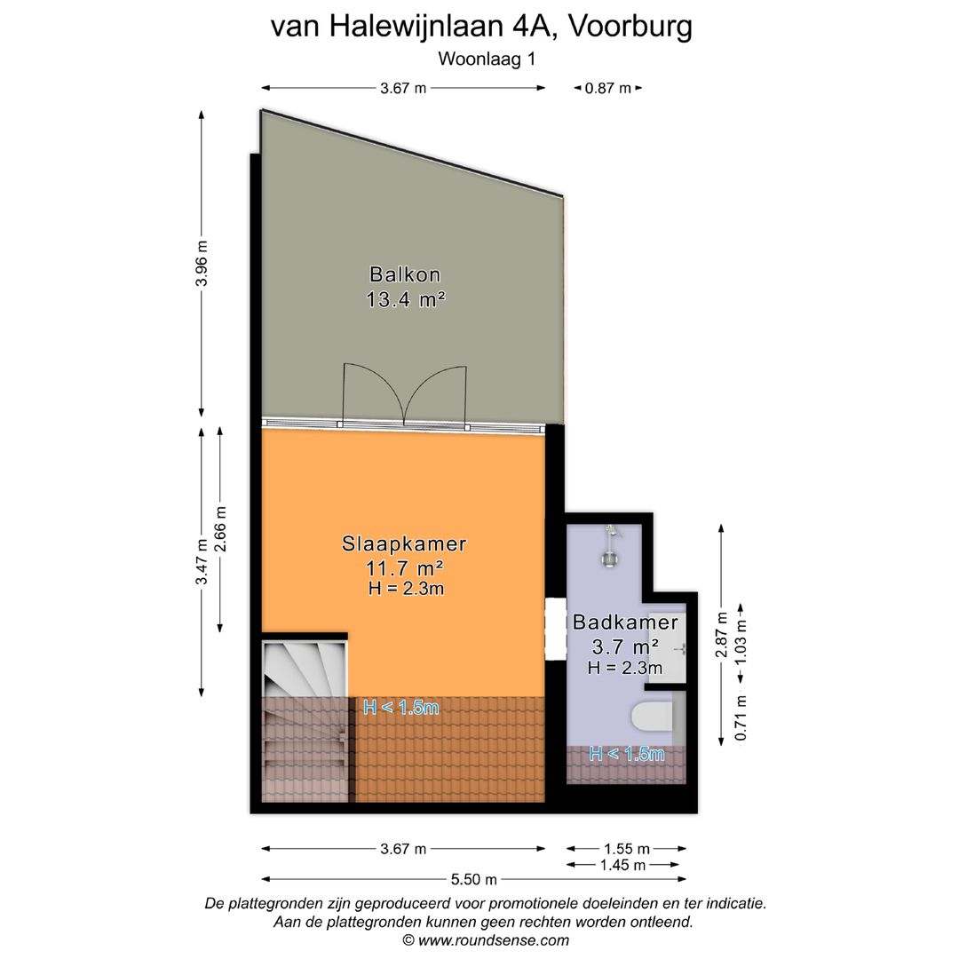 van Halewijnlaan 4 A, Voorburg plattegrond-1