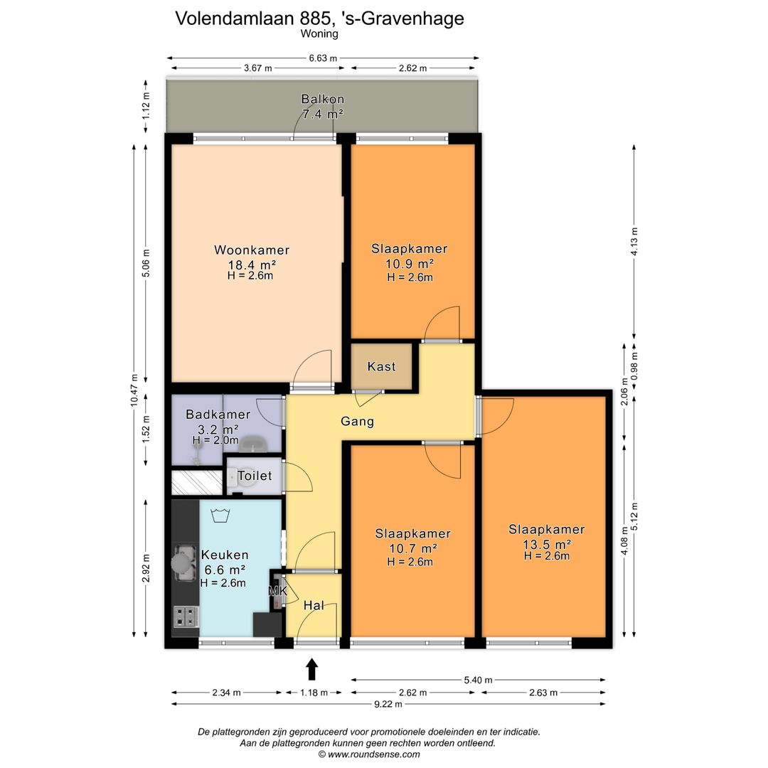 Volendamlaan 885, Den Haag plattegrond-0