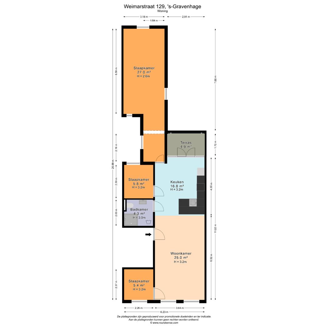 Weimarstraat 129, Den Haag plattegrond-0