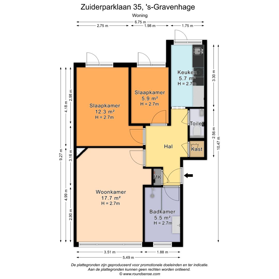 Zuiderparklaan 35, Den Haag plattegrond-0