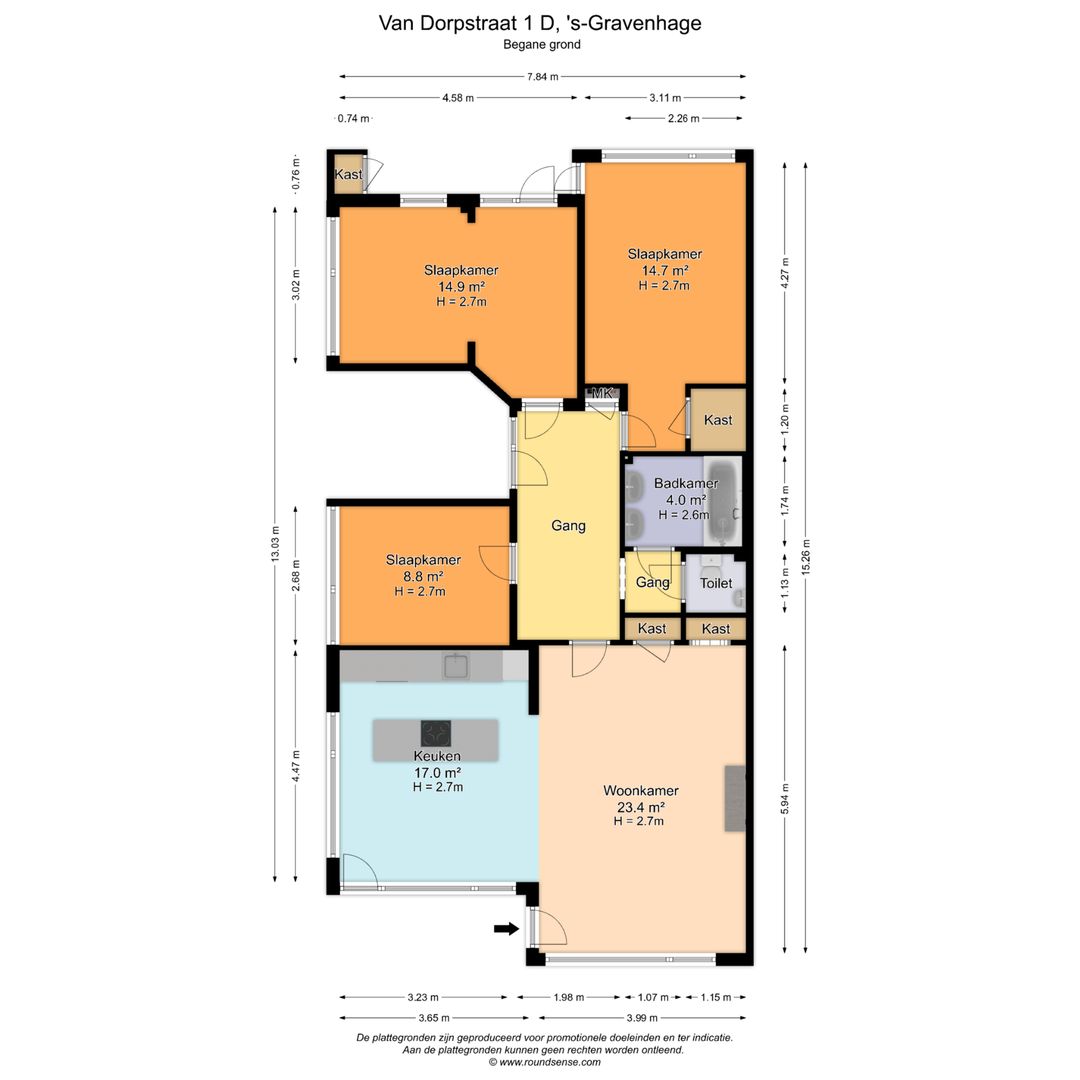 Van Dorpstraat 1 D, Den Haag plattegrond-0