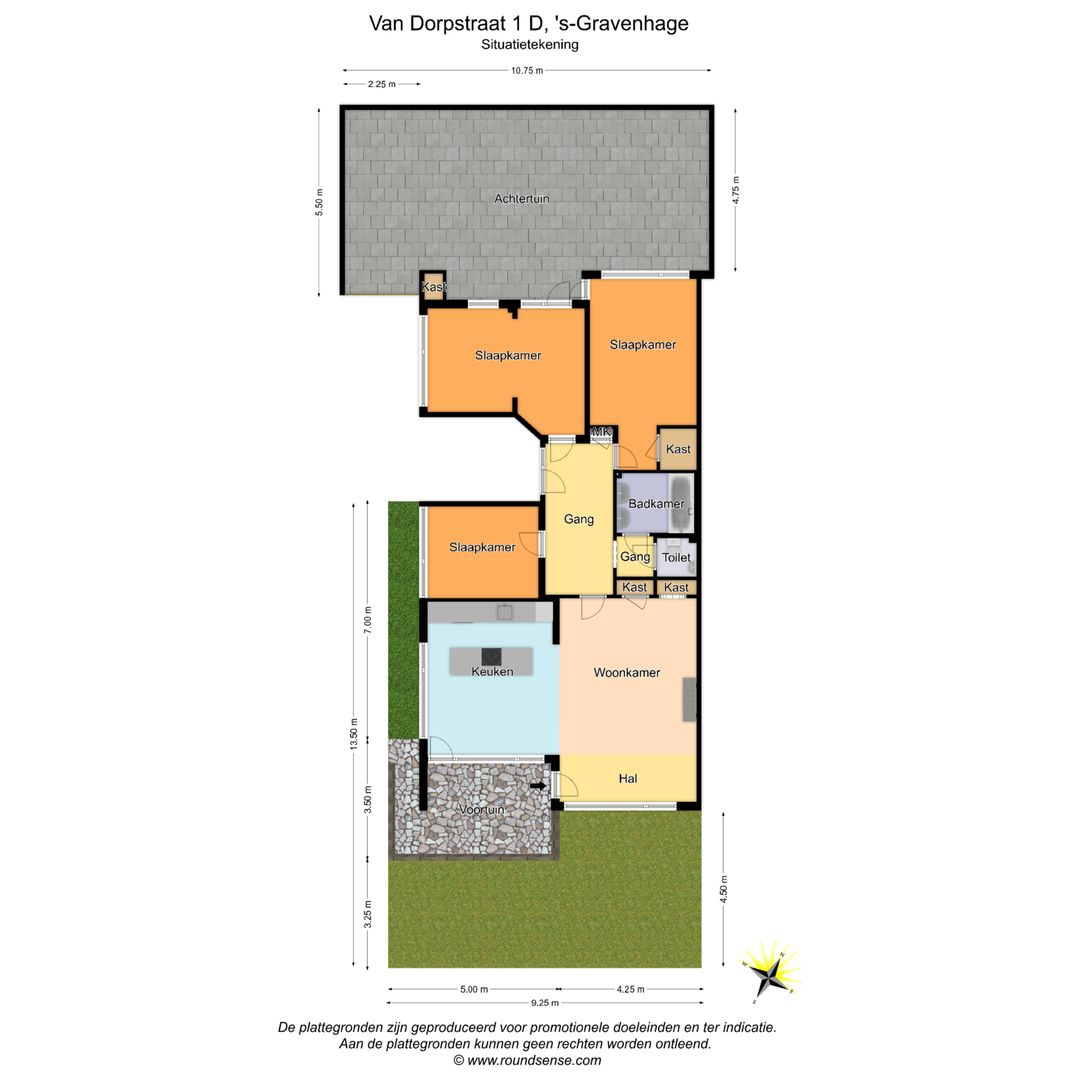 Van Dorpstraat 1 D, Den Haag plattegrond-1