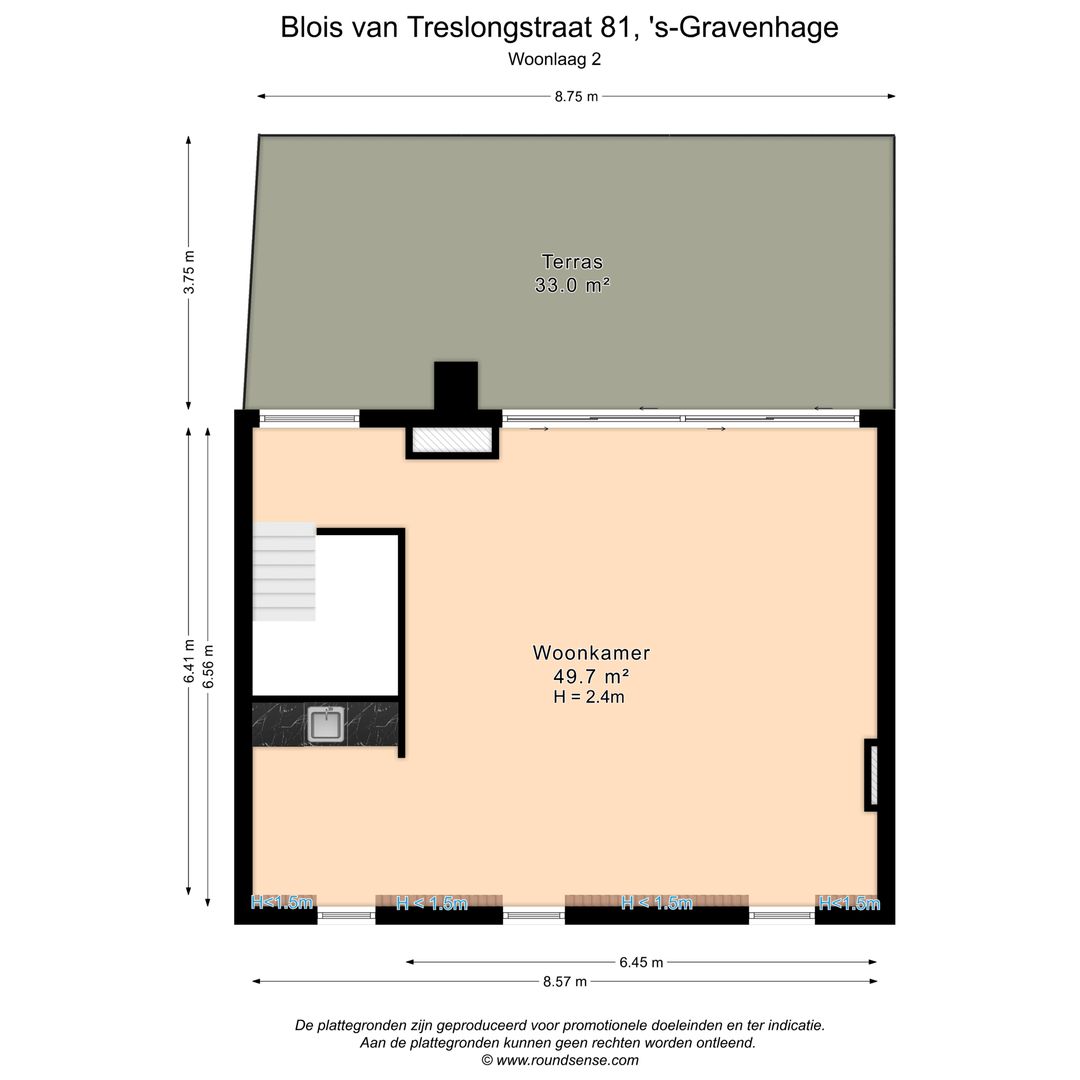 Blois van Treslongstraat 81, Den Haag plattegrond-1