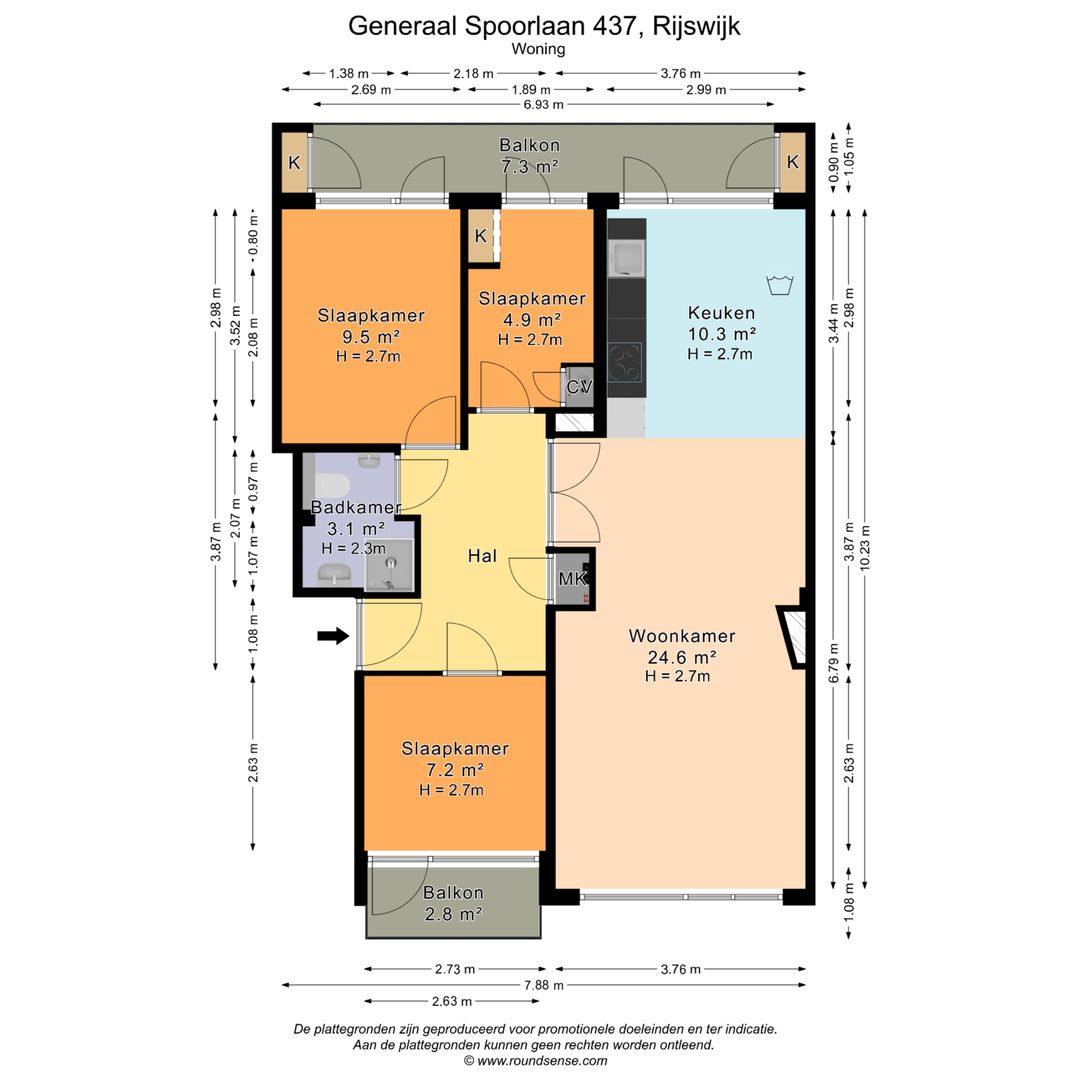 Generaal Spoorlaan 437, Rijswijk plattegrond-0