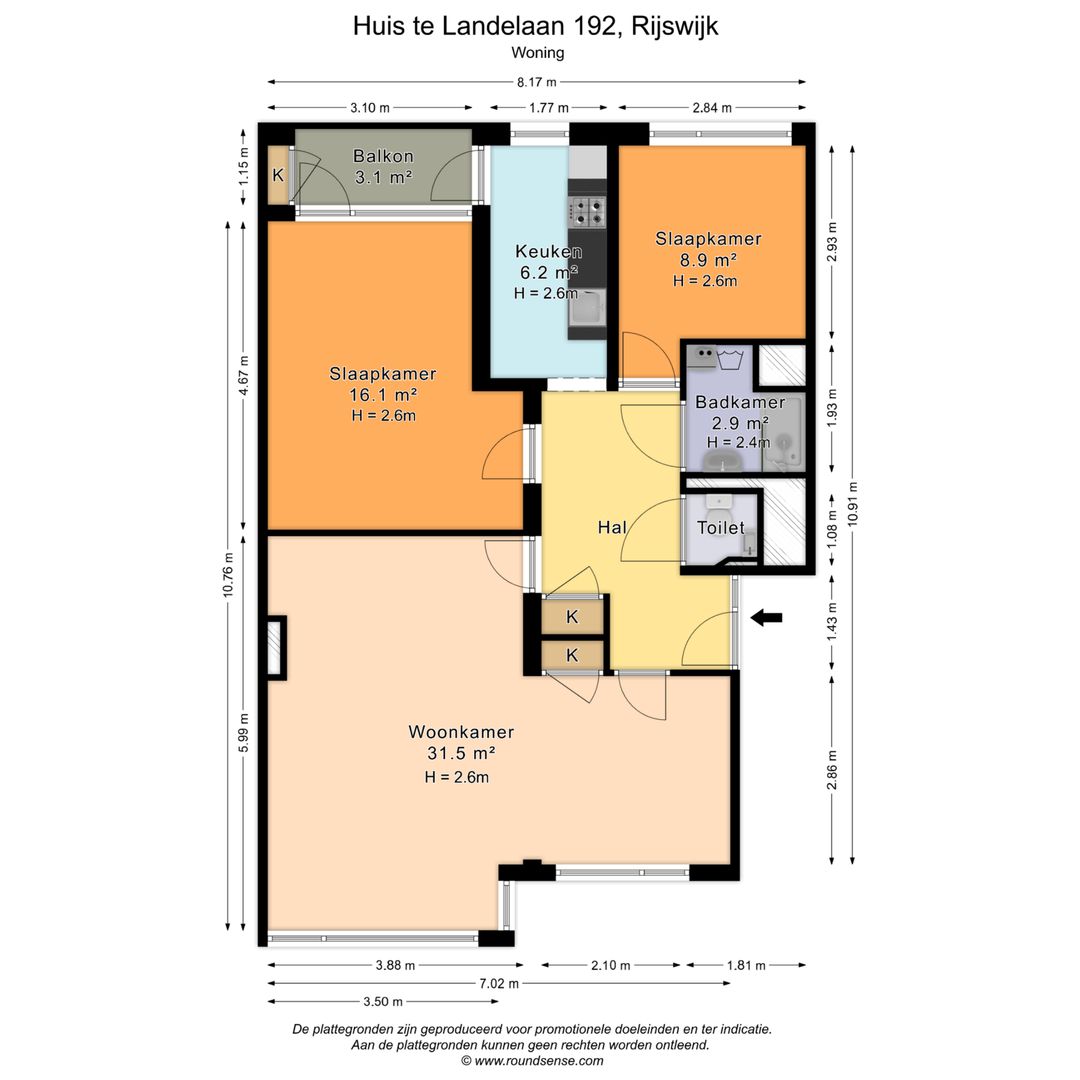 Huis te Landelaan 192, Rijswijk plattegrond-0