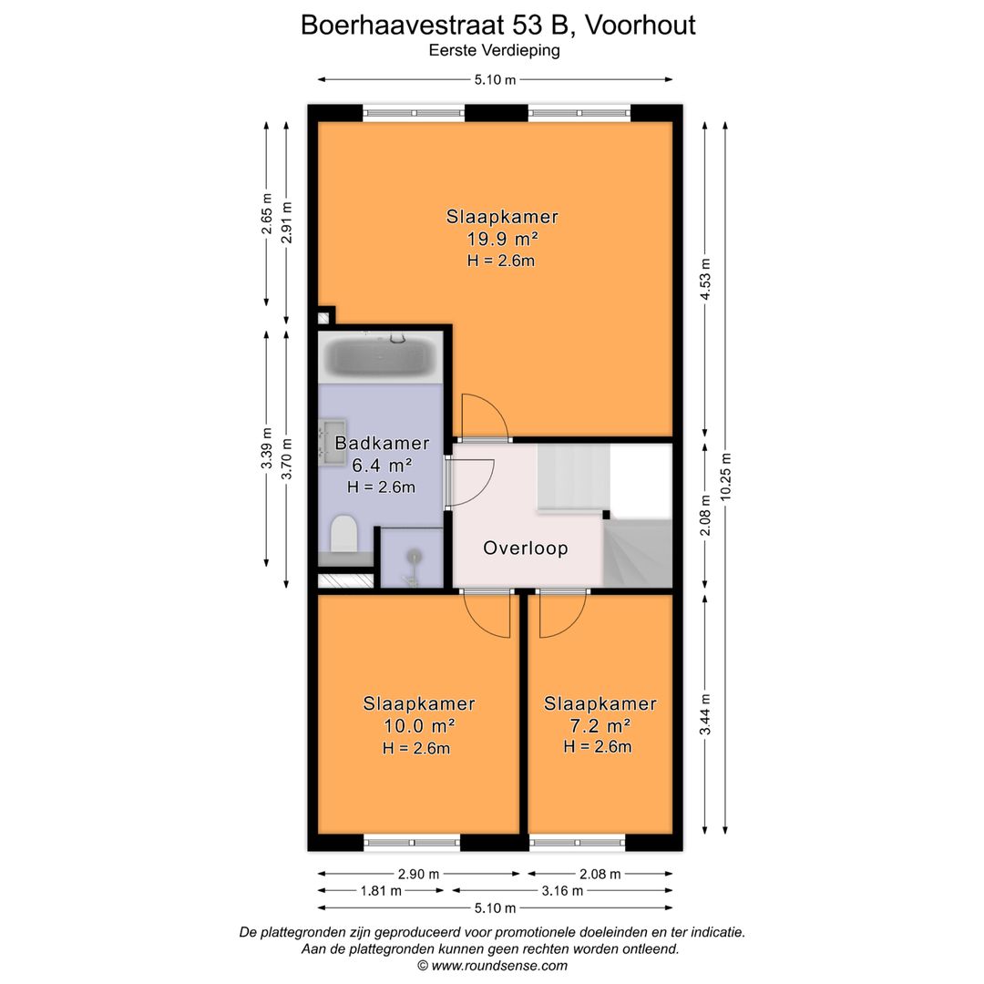 Boerhaavestraat 53 b, Voorhout plattegrond-1