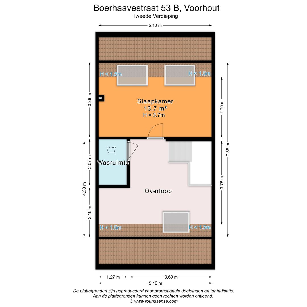 Boerhaavestraat 53 b, Voorhout plattegrond-2