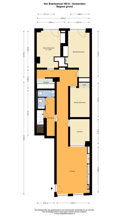 Van Baerlestraat 160 H, Amsterdam plattegrond-1
