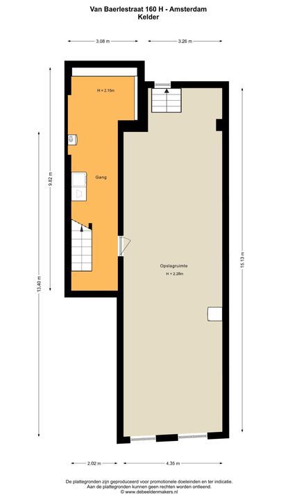 Van Baerlestraat 160 H, Amsterdam plattegrond-1