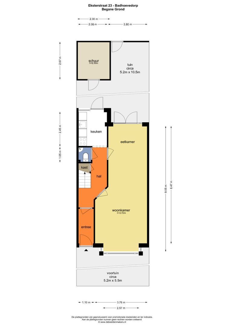 Eksterstraat 23, Badhoevedorp plattegrond-0